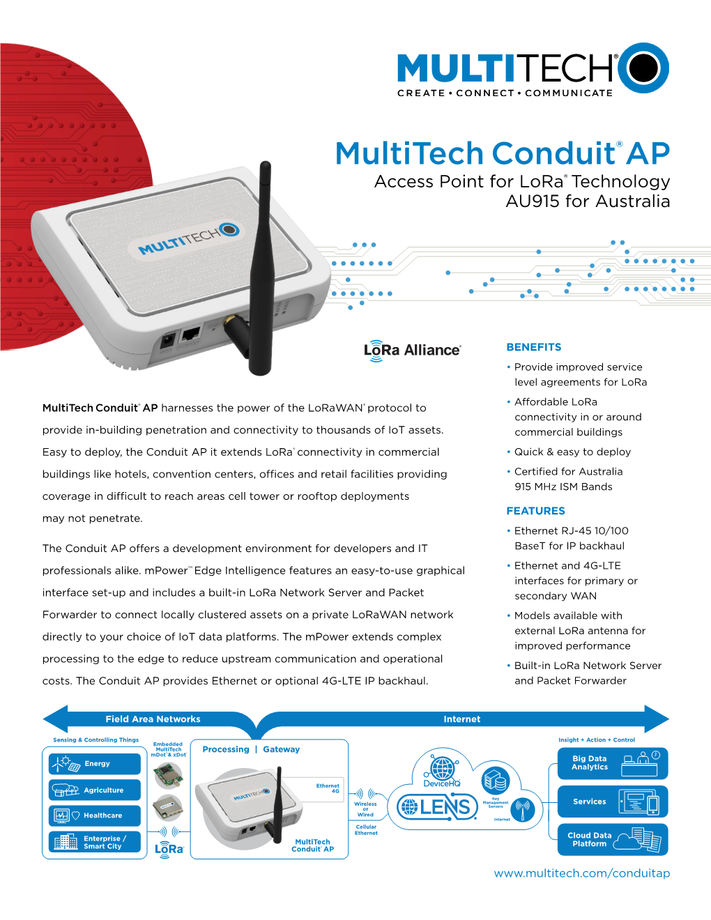 Multitech Conduit®AP Access Point for Lora® Technology AU915 for Australia