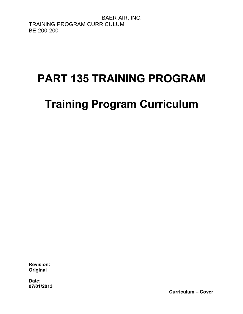Part 135 Training Program