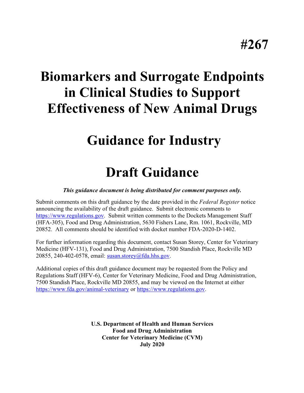 Biomarkers and Surrogate Endpoints in Clinical Studies for New Animal