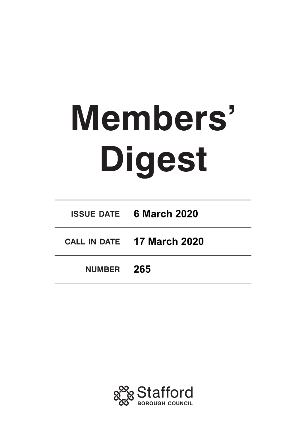 Digest No 265 of 6 March 2020