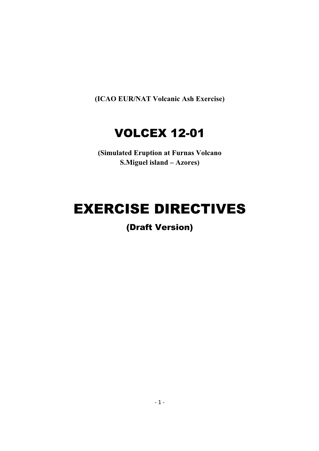 EXERCISE DIRECTIVES (Draft Version)