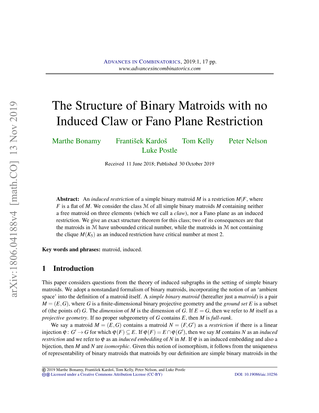 The Structure of Binary Matroids with No Induced Claw Or Fano Plane Restriction