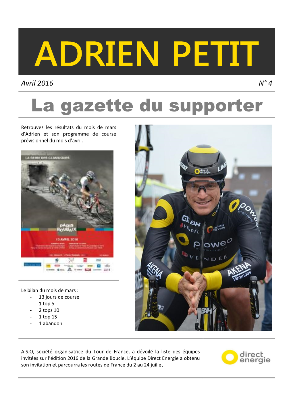 Avril 2016 N° 4 La Gazette Du Supporter