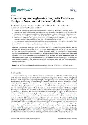 Overcoming Aminoglycoside Enzymatic Resistance: Design of Novel Antibiotics and Inhibitors