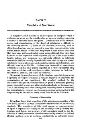 Chemistry of Sea Water