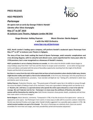 HGO Press Release