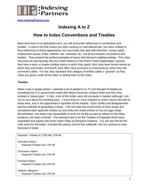 How to Index Conventions and Treaties
