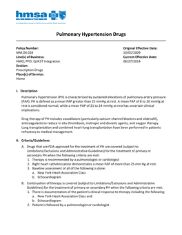 Pulmonary Hypertension Drugs