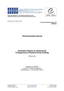 (Transparency of Political Party Funding), Adopted by GRECO At