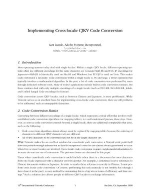 Implementing Cross-Locale CJKV Code Conversion