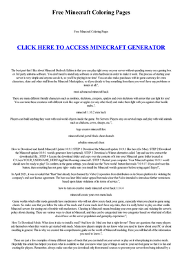 Free Minecraft Coloring Pages