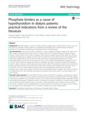 Phosphate Binders As a Cause of Hypothyroidism in Dialysis Patients