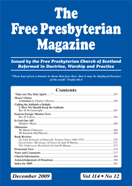 The Free Presbyterian Magazine