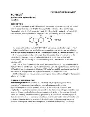 ZOFRAN® (Ondansetron Hydrochloride) Injection