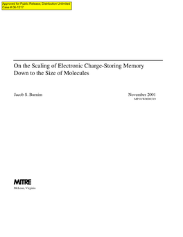 On the Scaling of Electronic Charge-Storing Memory Down to the Size of Molecules