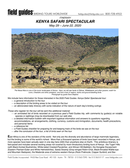 KENYA SAFARI SPECTACULAR May 29 – June 22, 2020