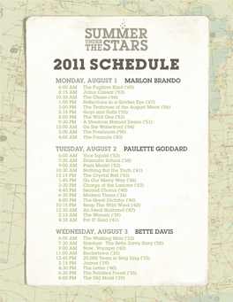 2011 Schedule