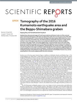 Tomography of the 2016 Kumamoto Earthquake Area and the Beppu