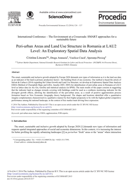 Peri-Urban Areas and Land Use Structure in Romania at LAU2 Level: an Exploratory Spatial Data Analysis