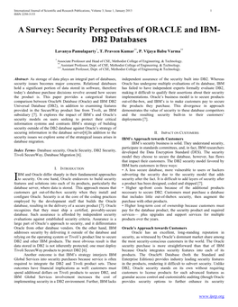 A Survey: Security Perspectives of ORACLE and IBM-DB2 Databases