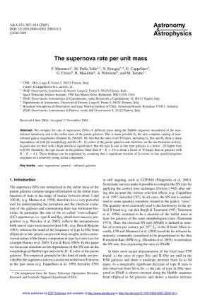 The Supernova Rate Per Unit Mass