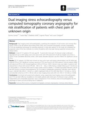 Dual Imaging Stress Echocardiography Versus Computed