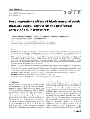(Brassica Nigra) Extract on the Prefrontal Cortex of Adult Wistar Rats