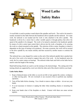 Wood Lathe Safety Rules