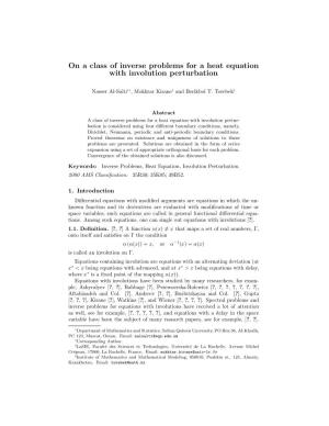 On a Class of Inverse Problems for a Heat Equation with Involution Perturbation