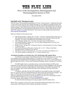 The Flux Line News of the Geomagnetism, Paleomagnetism and Electromagnetism Section of AGU