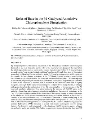 Roles of Base in the Pd-Catalyzed Annulative Chlorophenylene Dimerization