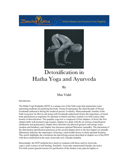 Detoxification and Traditional Hatha Yoga(New)