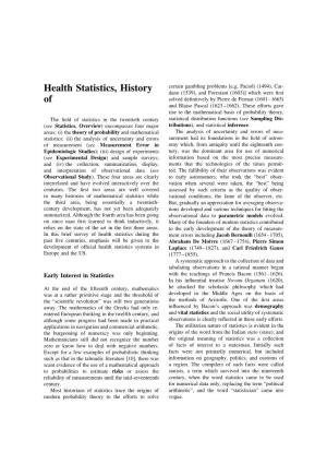 History of Health Statistics