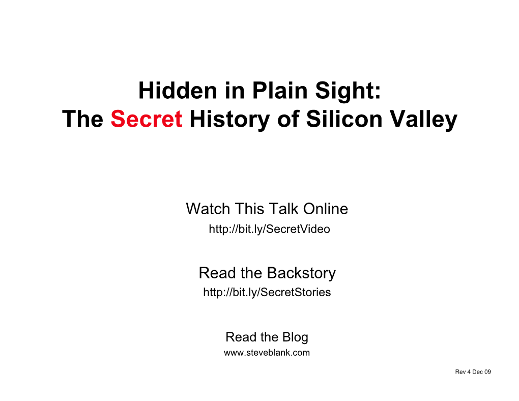 The Secret History of Silicon Valley