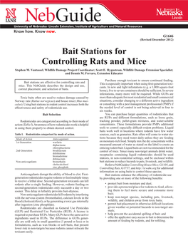 Bait Stations for Controlling Rats and Mice Stephen M