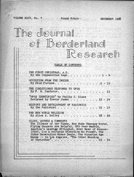 Journal of Borderland Research V24 N7 Dec 1968