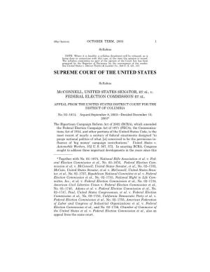 Mcconnell V. Federal Election Commission