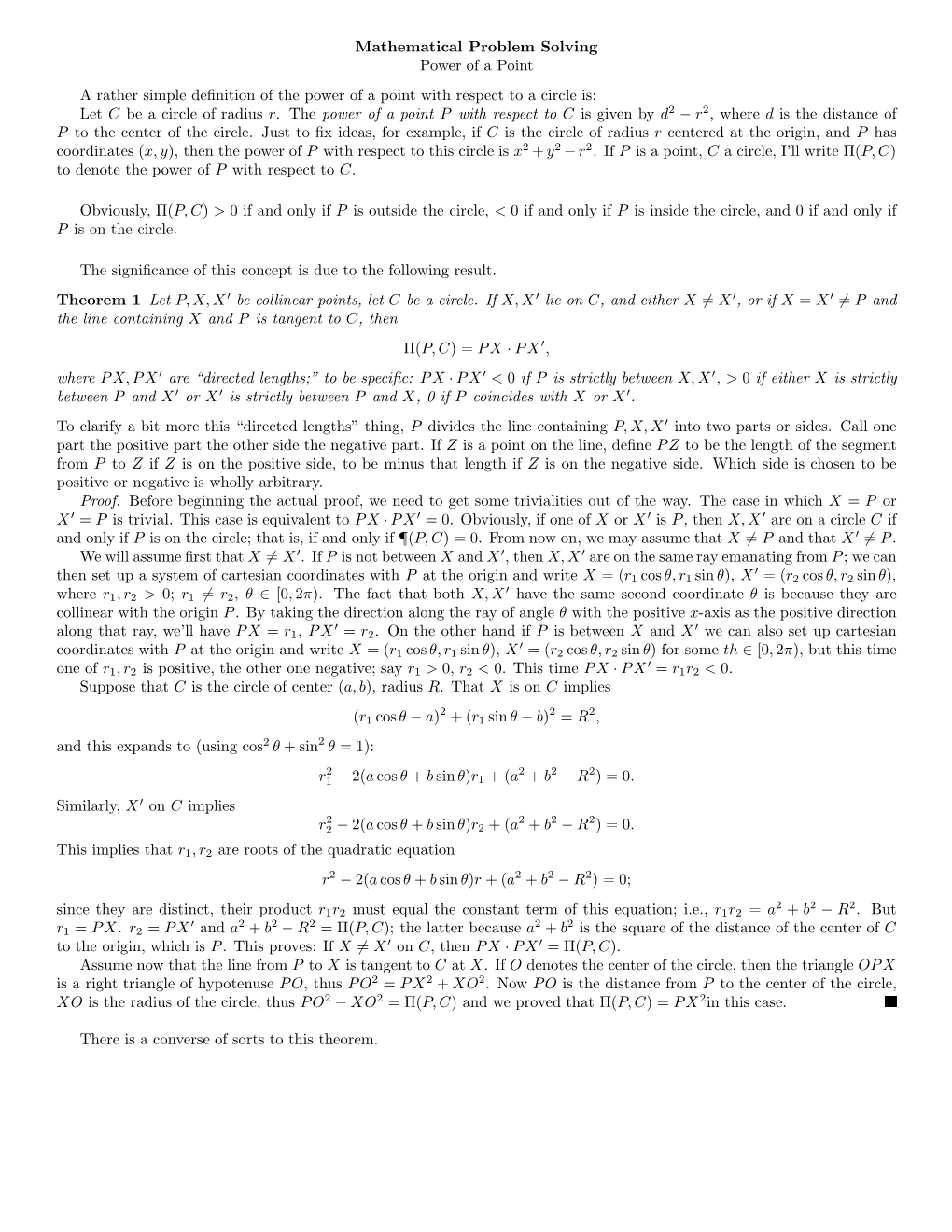 Power of a Point and Ceva's Theorem