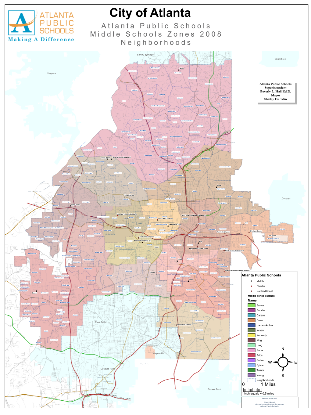 Atlanta Public Schools Middle Schools Zones 2008 Neighborhoods