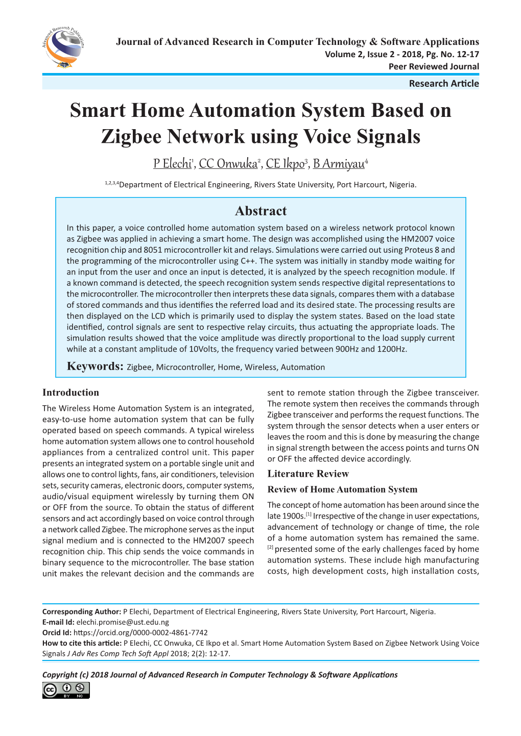 Smart Home Automation System Based on Zigbee Network Using