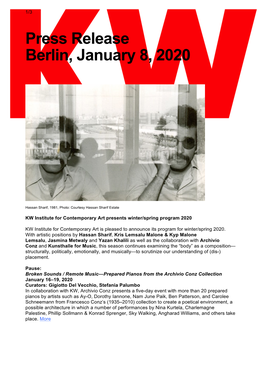 Press Release Berlin, January 8, 2020
