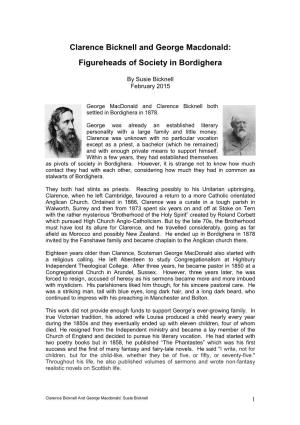 Clarence Bicknell and George Macdonald: Figureheads of Society in Bordighera