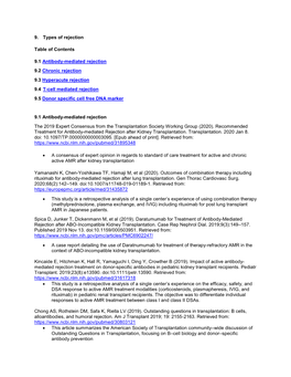 9. Types of Rejection Table of Contents 9.1 Antibody-Mediated Rejection