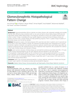Glomerulonephritis Histopathological Pattern Change