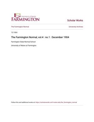 The Farmington Normal, Vol.4 : No.1 : December 1904