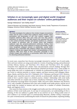Imagined Audiences and Their Impact on Scholars' Online Participation