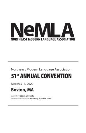 51ST ANNUAL CONVENTION March 5–8, 2020 Boston, MA