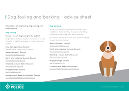Dog Fouling and Barking - Advice Sheet