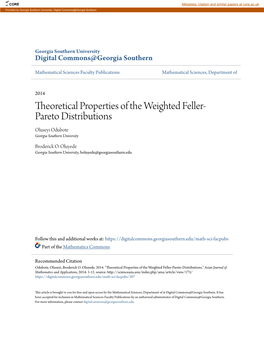 Theoretical Properties of the Weighted Feller-Pareto Distributions." Asian Journal of Mathematics and Applications, 2014: 1-12