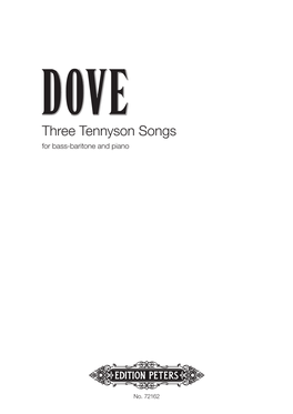 Three Tennyson Songs for Bass-Baritone and Piano